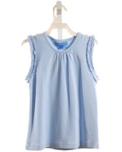 J. BAILEY  BLUE    SLEEVELESS SHIRT WITH RUFFLE