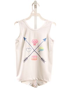 LUCKY IN LOVE WHITE PRINTED DESIGN KNIT TANK