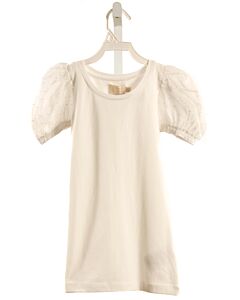 CREAMIE WHITE SWISS DOT KNIT SS SHIRT