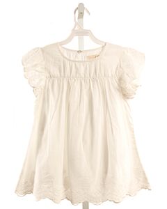 CREAMIE WHITE EMBROIDERED DRESS SHIRT WITH EYELET TRIM