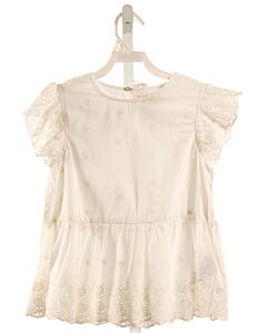 CREAMIE  WHITE EYELET  EMBROIDERED DRESS SHIRT