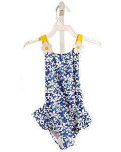 FLORENCE EISEMAN  BLUE  FLORAL  1-PIECE SWIMSUIT
