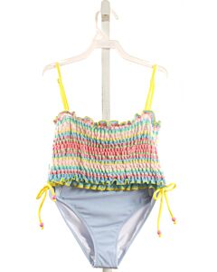 NESSI BYRD  YELLOW  STRIPED SMOCKED 2-PIECE SWIMSUIT