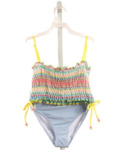 NESSI BYRD  YELLOW  STRIPED SMOCKED 2-PIECE SWIMSUIT