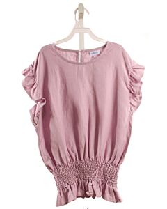 PLEAT.  LAVENDER LINEN  SMOCKED DRESS SHIRT