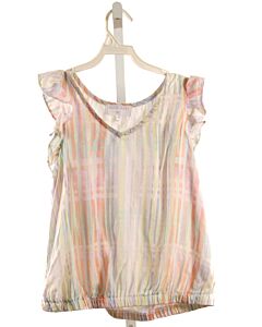 BELLA DAHL MULTI-COLOR SMOCKED SLEEVELESS SHIRT