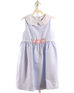 FLORENCE EISEMAN  LT BLUE  STRIPED  DRESS
