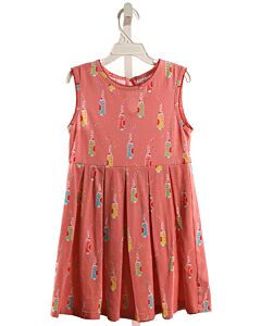 RACHEL RILEY  PINK  PRINT  KNIT DRESS WITH PICOT STITCHING