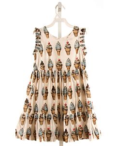 PINK CHICKEN  BROWN  PRINT  DRESS