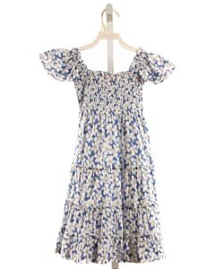 BISBY BY LITTLE ENGLISH  BLUE  FLORAL SMOCKED DRESS