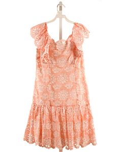 MARLO ORANGE EYELET STRIPED DRESS