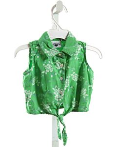 HARTSTRINGS  GREEN  FLORAL  SLEEVELESS SHIRT