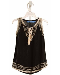 BLUE GINGER  BLACK   EMBROIDERED SLEEVELESS SHIRT