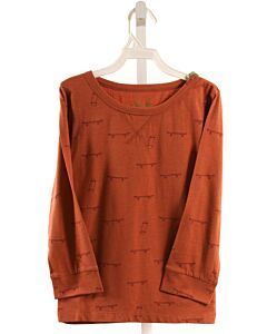 KATE QUINN  BROWN   PRINTED DESIGN KNIT LS SHIRT