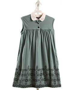 TEA BLUE PRINTED DESIGN KNIT DRESS