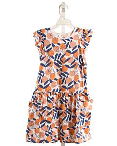 TEA  ORANGE   PRINTED DESIGN KNIT DRESS