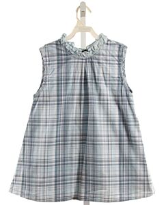 HANNAH KATE  LT BLUE  PLAID  SLEEVELESS SHIRT