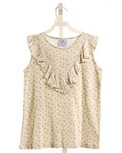 EYELET & IVY  MINT  FLORAL  SLEEVELESS SHIRT WITH RUFFLE