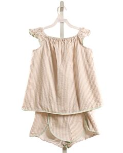 TWO GIRLS AND A BOY  IVORY SEERSUCKER STRIPED  2-PIECE OUTFIT