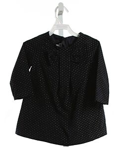 JACADI  BLACK VELVET POLKA DOT  PARTY DRESS WITH BOW