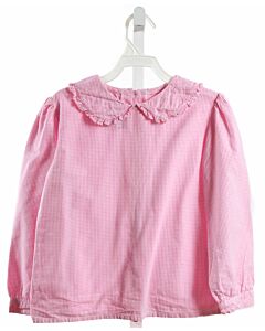 SHRIMP & GRITS  PINK  GINGHAM  SHIRT-LS WITH RUFFLE