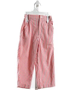 OLD WORLD LINENS  RED SEERSUCKER STRIPED  PANTS