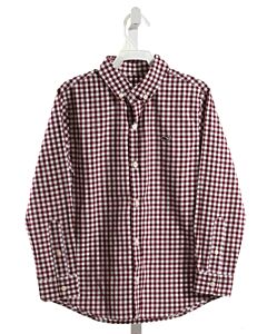 VINEYARD VINES  MAROON  GINGHAM  DRESS SHIRT