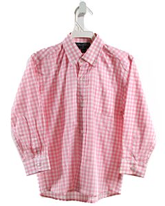 OSCAR DE LA RENTA  PINK  GINGHAM  DRESS SHIRT