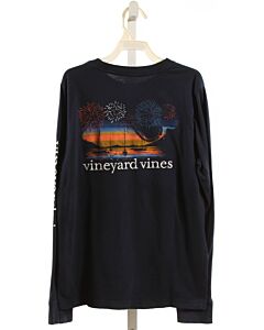 VINEYARD VINES  NAVY   PRINTED DESIGN KNIT LS SHIRT
