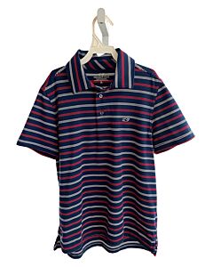 VINEYARD VINES  BLUE  STRIPED  KNIT SS SHIRT