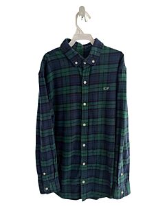 VINEYARD VINES  GREEN FLANNEL PLAID  DRESS SHIRT