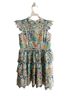MARLO  BLUE EYELET FLORAL  DRESS