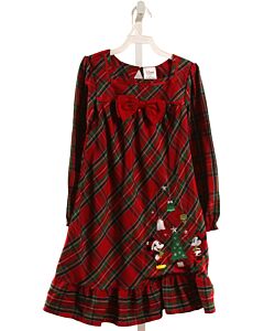 DISNEY  RED  PLAID APPLIQUED LOUNGEWEAR WITH BOW