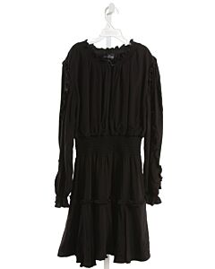 CHARLOTTE ESKILDSEN  BLACK   SMOCKED PARTY DRESS WITH RUFFLE