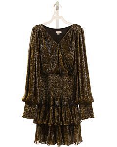 HABITUAL GIRL  GOLD   SMOCKED PARTY DRESS