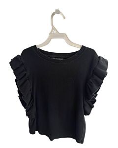 ZARA  BLACK    KNIT SS SHIRT WITH RUFFLE