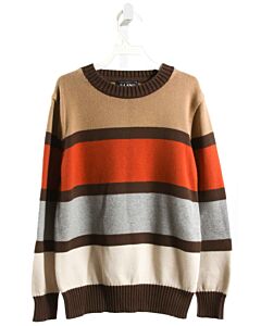 E-LAND  BROWN  STRIPED  SWEATER