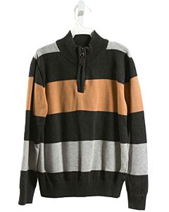 E-LAND  BLACK  STRIPED  PULLOVER