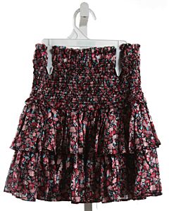 RESET BY JANE  PINK  FLORAL SMOCKED SKIRT