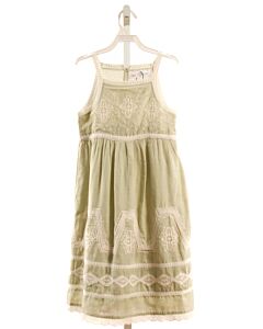 ZARA  LT GREEN  FLORAL EMBROIDERED DRESS WITH LACE TRIM