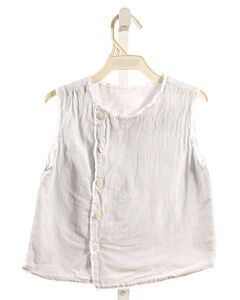 MARY & GRACE  BLUE  STRIPED  SLEEVELESS SHIRT WITH EYELET TRIM