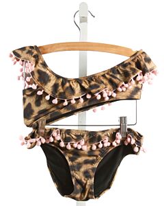 PILYQ  BROWN   PRINTED DESIGN 2-PIECE SWIMSUIT