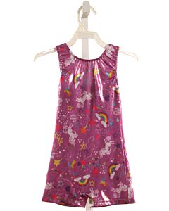 GIRL POWER  PURPLE KNIT  PRINTED DESIGN LEOTARD