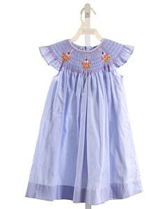 SWEET DREAMS  LT BLUE  STRIPED SMOCKED DRESS