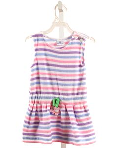 FLORENCE EISEMAN  MULTI-COLOR TERRY CLOTH STRIPED  KNIT DRESS