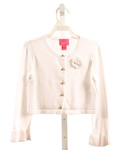 LILLY PULITZER  WHITE  FLORAL APPLIQUED CARDIGAN
