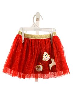 SWEET WINK  RED TULLE  APPLIQUED SKIRT
