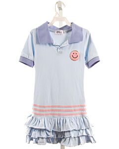 LOLA + THE BOYS  LT BLUE   APPLIQUED KNIT DRESS