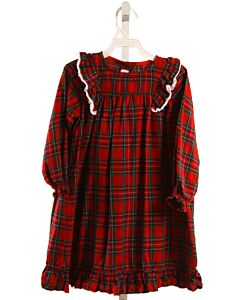 SAL & PIMENTA  RED  PLAID  LOUNGEWEAR WITH EYELET TRIM