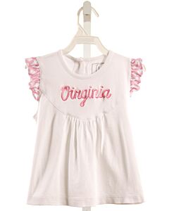 LILA + HAYES  WHITE   EMBROIDERED SLEEVELESS SHIRT WITH RUFFLE